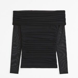 Abercrombie Long Sleeve Off The Shoulder Mesh Top - XL
